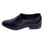 Pantofi barbati negri din piele naturala fara siret cu varf lacuit 818MODN